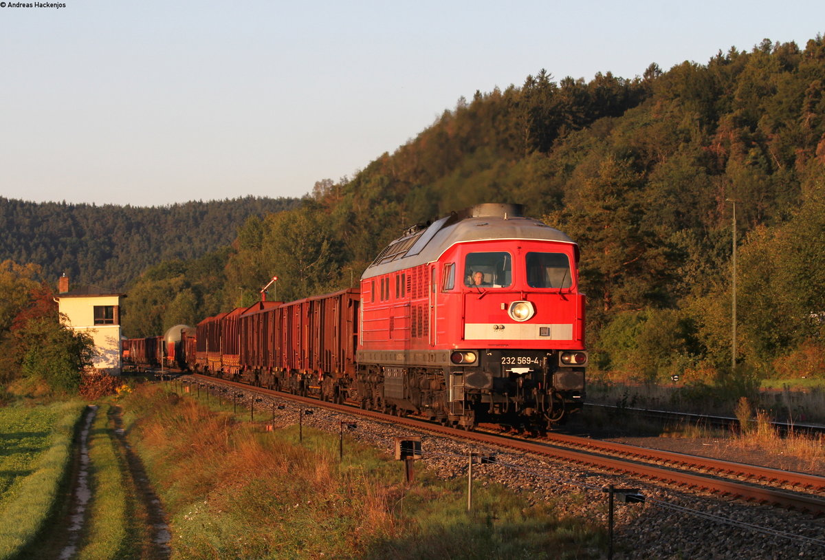 232 569-4 mit dem EZ 45367 (Nürnberg Rbf-Cheb) in Nabburg 3.9.19