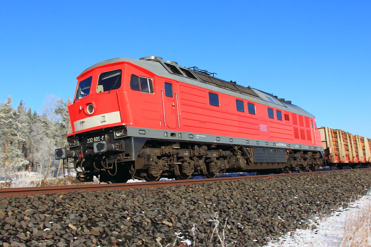 232 609-8 DBSR bei Marktleuthen am 25.02.2016.
