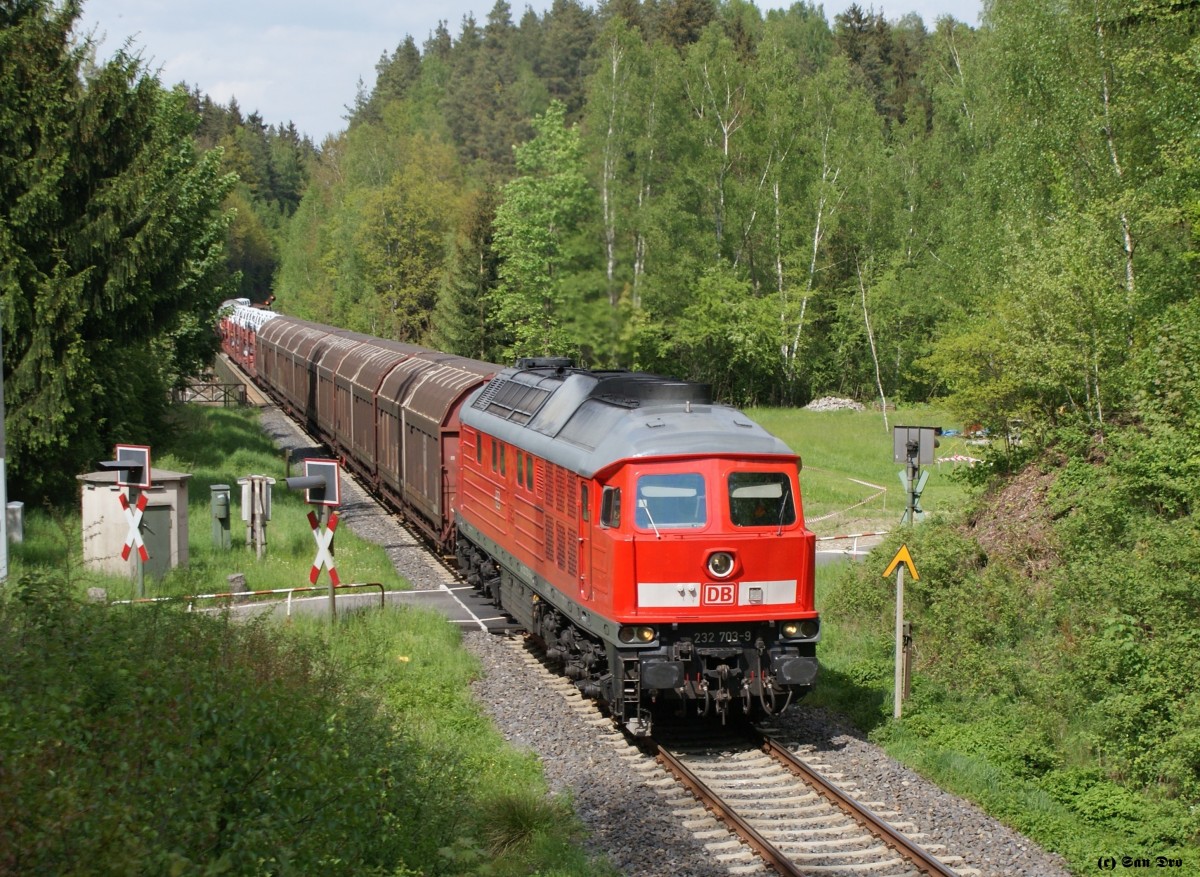 232 703 mit dem EZ45368 Cheb-Nürnberg bei Elisenfels b. Arzberg. 18.05.15





