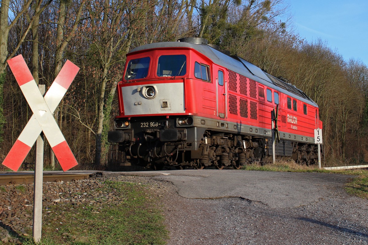 232 908 auf der Angertalbahn in Höhe Abzw.Anger.