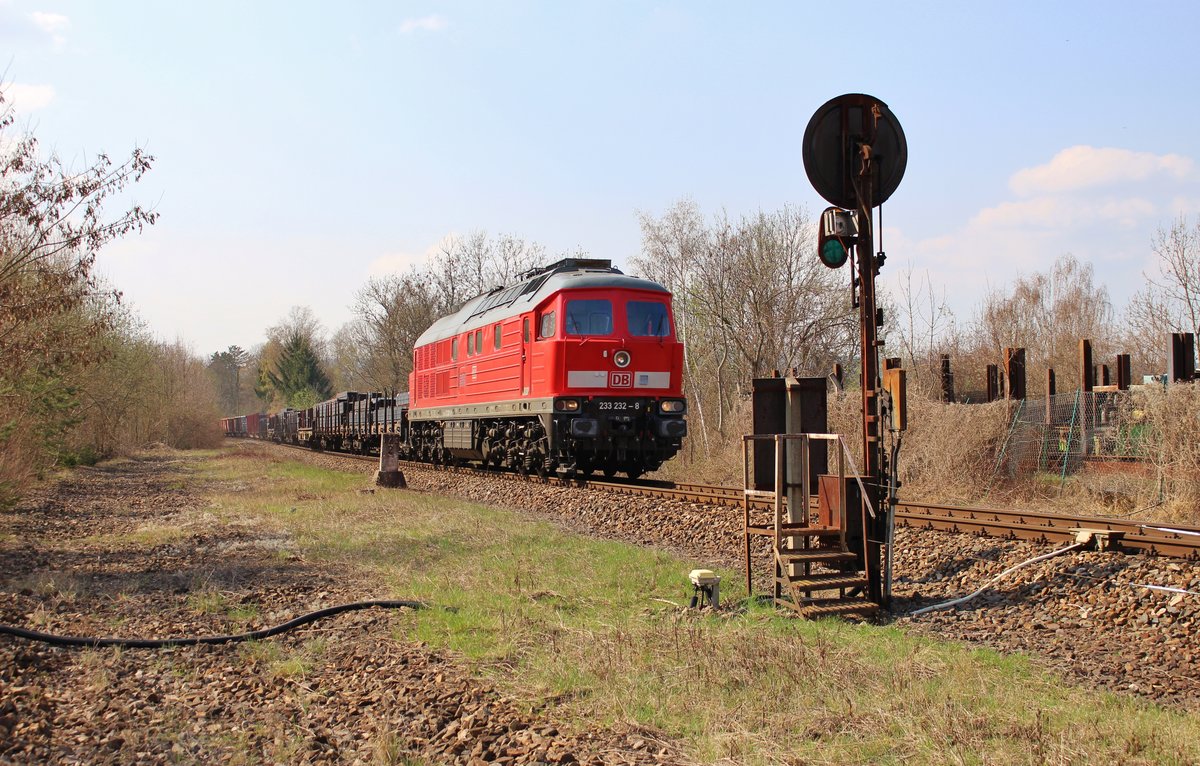 233 232 (51640) zu sehen am 06.04.19 in Pößneck oberer Bahnhof.