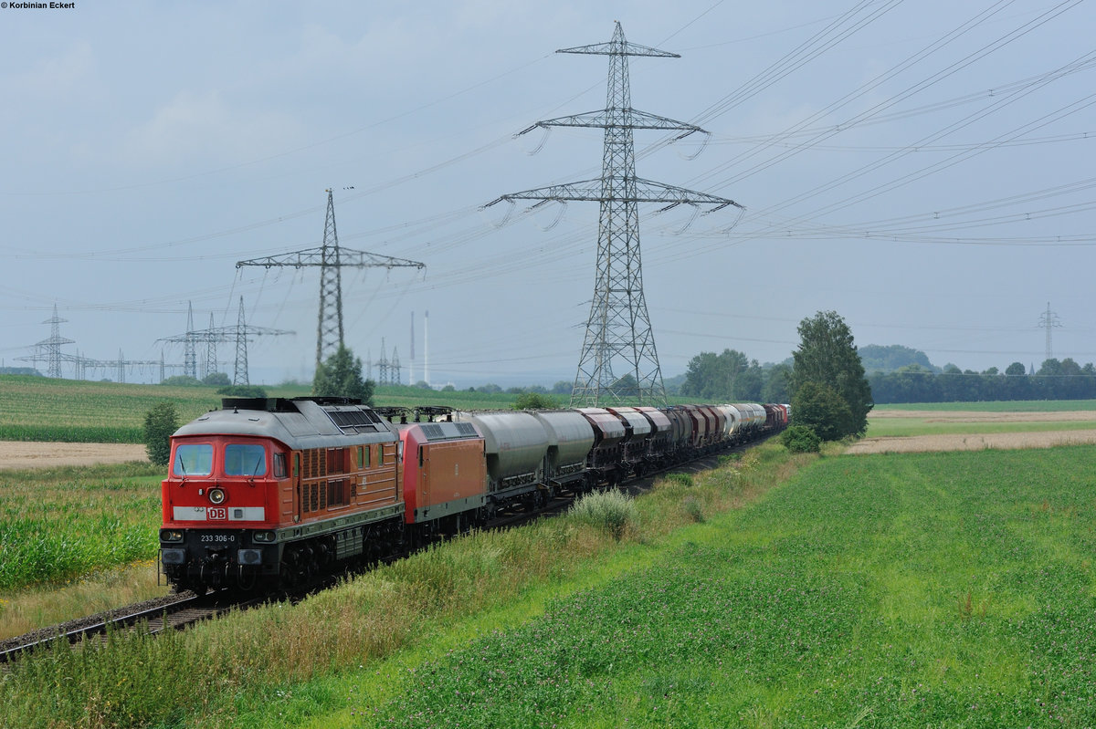 233 306-0 mit dem EZ51723 von Nürnberg Rbf nach Seddin bei Etzenricht, 26.07.2016