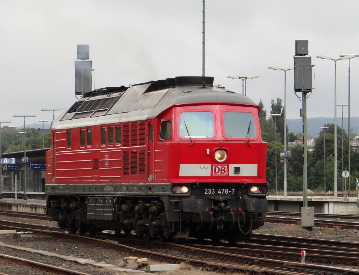 233 478 (die Wende Lok) bei der Ausfahrt am 17.09.13 in Marktredwitz.