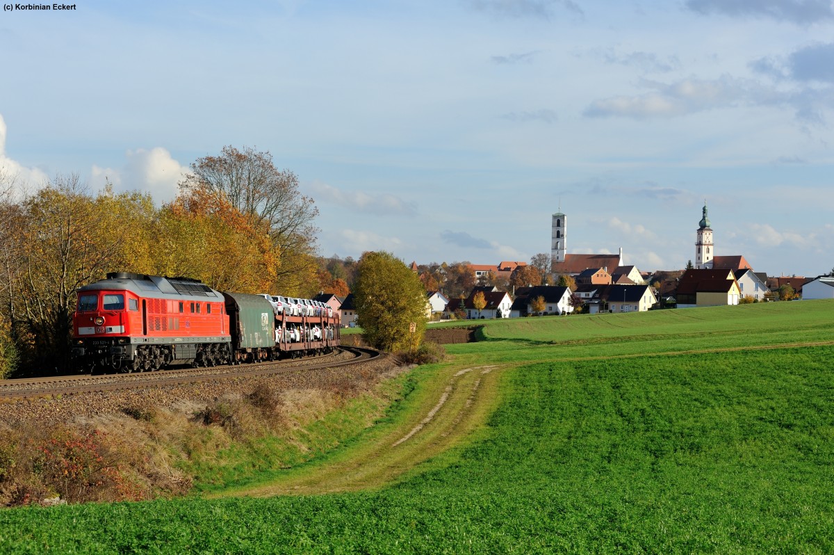 233 521-4 mit einem gemischten Güterzug nach Nürnberg Rangierbahnhof bei Sulzbach-Rosenberg, 24.10.2013