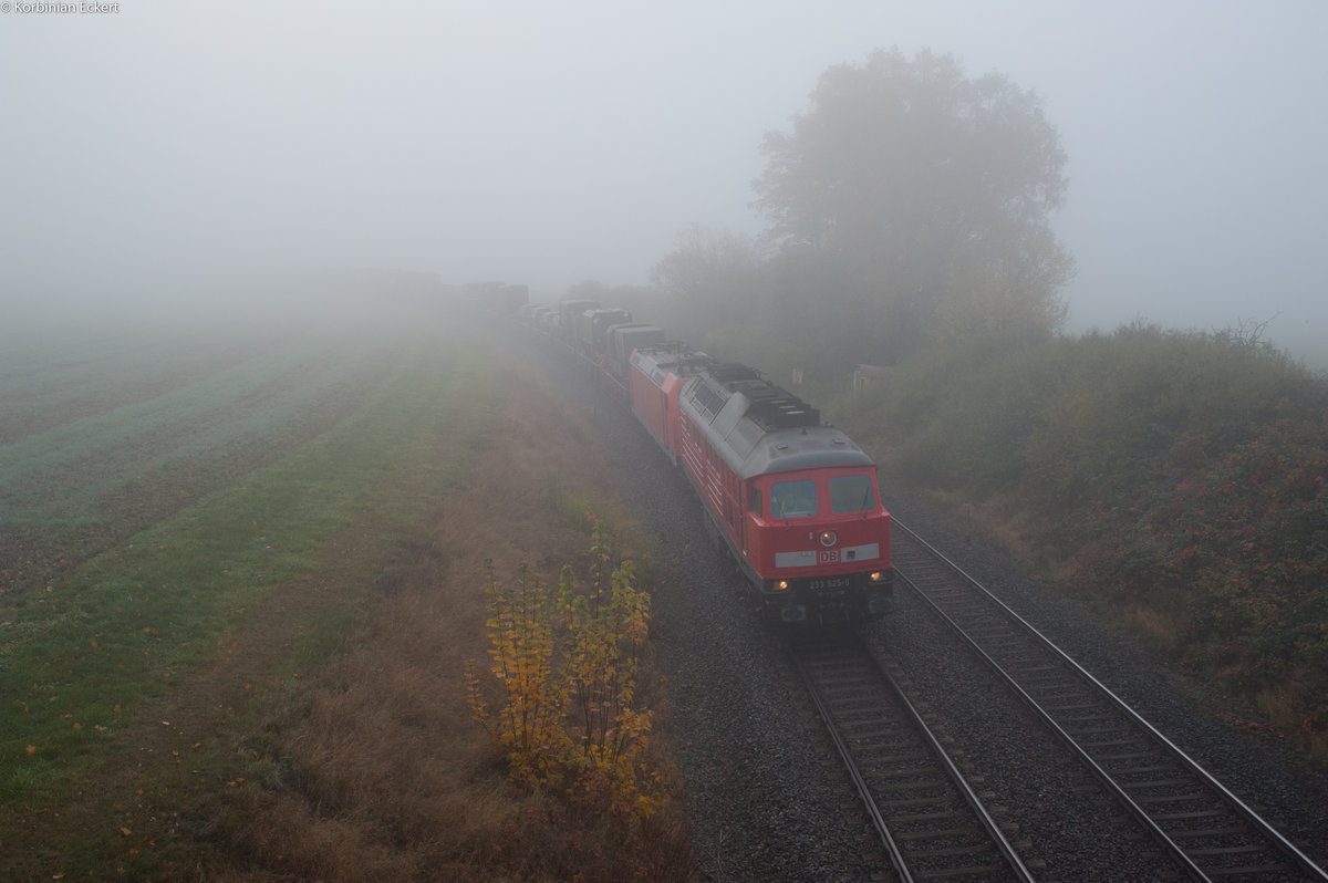 233 525 + 185 385 mit dem Militärzug von Klagenfurt nach Gardelegen bei Oberteich, 01.11.2016