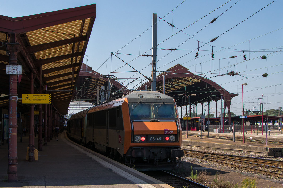 24. Juli 2018 in Strasbourg (Frankreich): 26 149 kam soeben im Bahnhof an. 