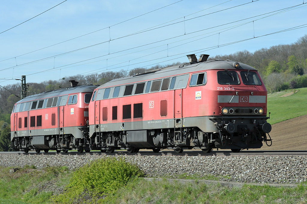 24.04.2017 Streckenabschnitt Uhingen 218 343-2 & 218-495-0