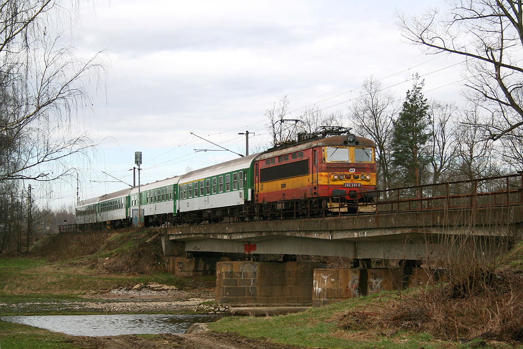 242 241-8 R 669  Junk  Plzeň hl.n. - Brno hl.n. Vesel nad Lunic (3.04.2010)