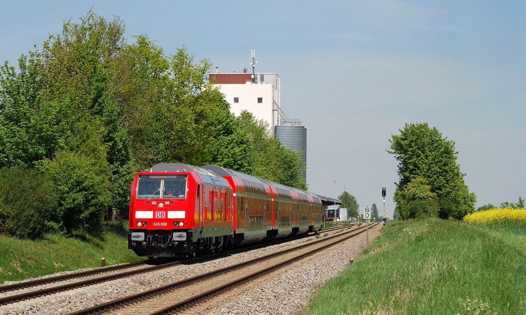 245 006 mit Probefahrt bei Großaitingen (05.05.2014)