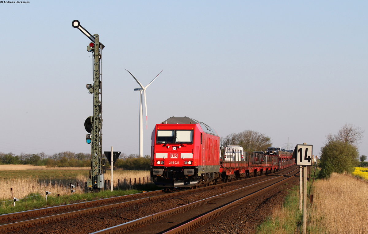 245 021-1 mit dem AS 1409 (Westerland(Sylt)-Niebüll) bei Klanxbüll 8.5.16