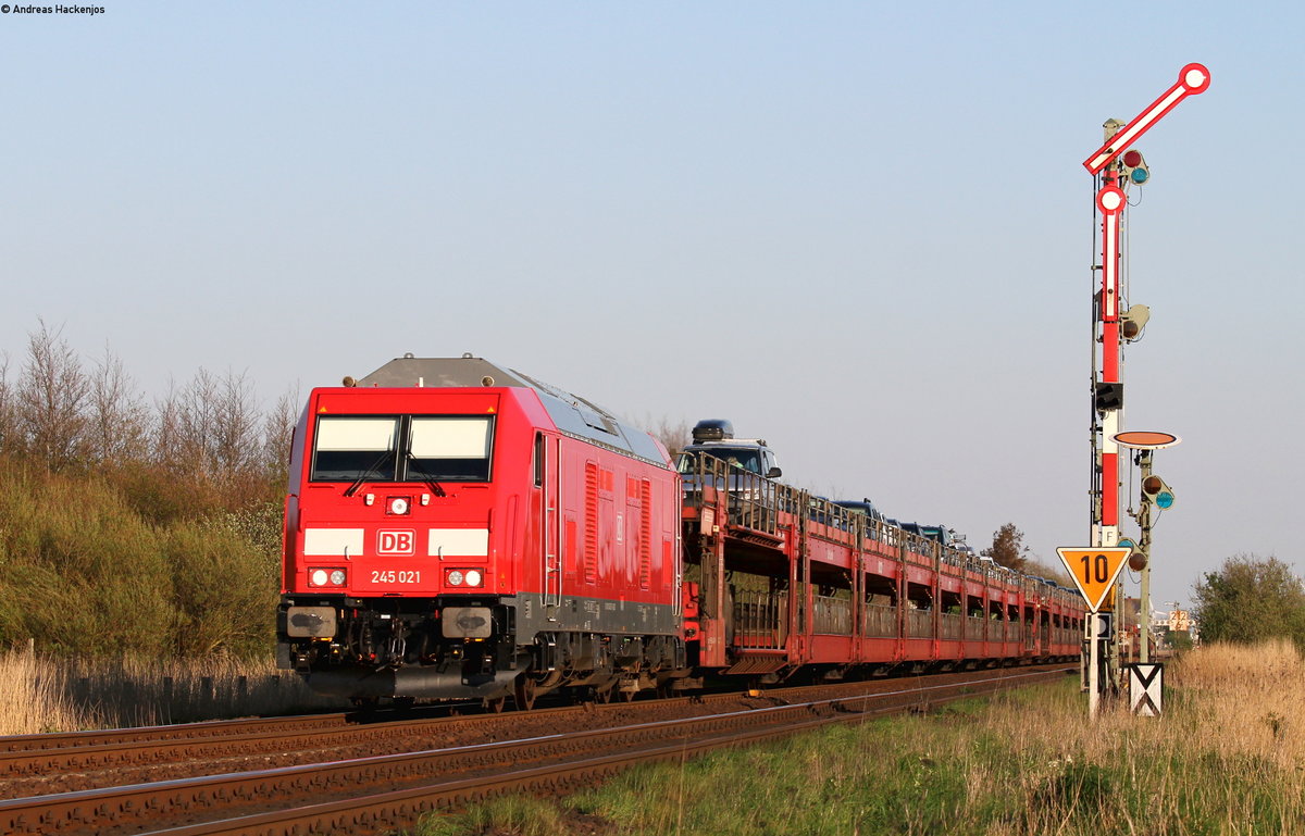 245 021-1 mit dem AS 1454 (Niebüll-Westerland(Sylt)) bei Klanxbüll 8.5.16