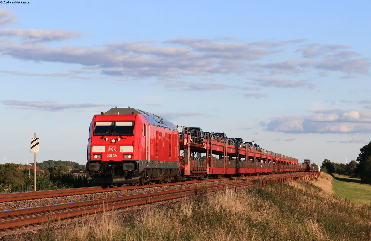 245 024 mit dem AS 1454 (Niebüll-Westerland(Sylt)) bei Klanxbüll 1.9.20