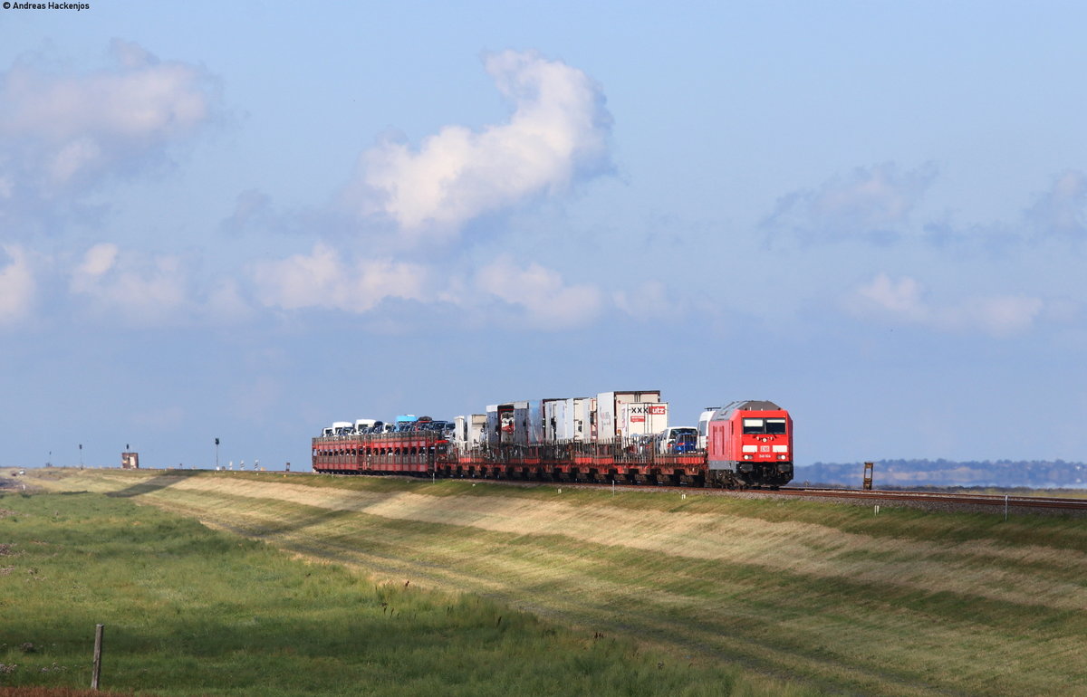 245 024 mit dem AS 1423 (Westerland(Sylt)-Niebüll) auf dem Hindenburgdamm 2.9.20