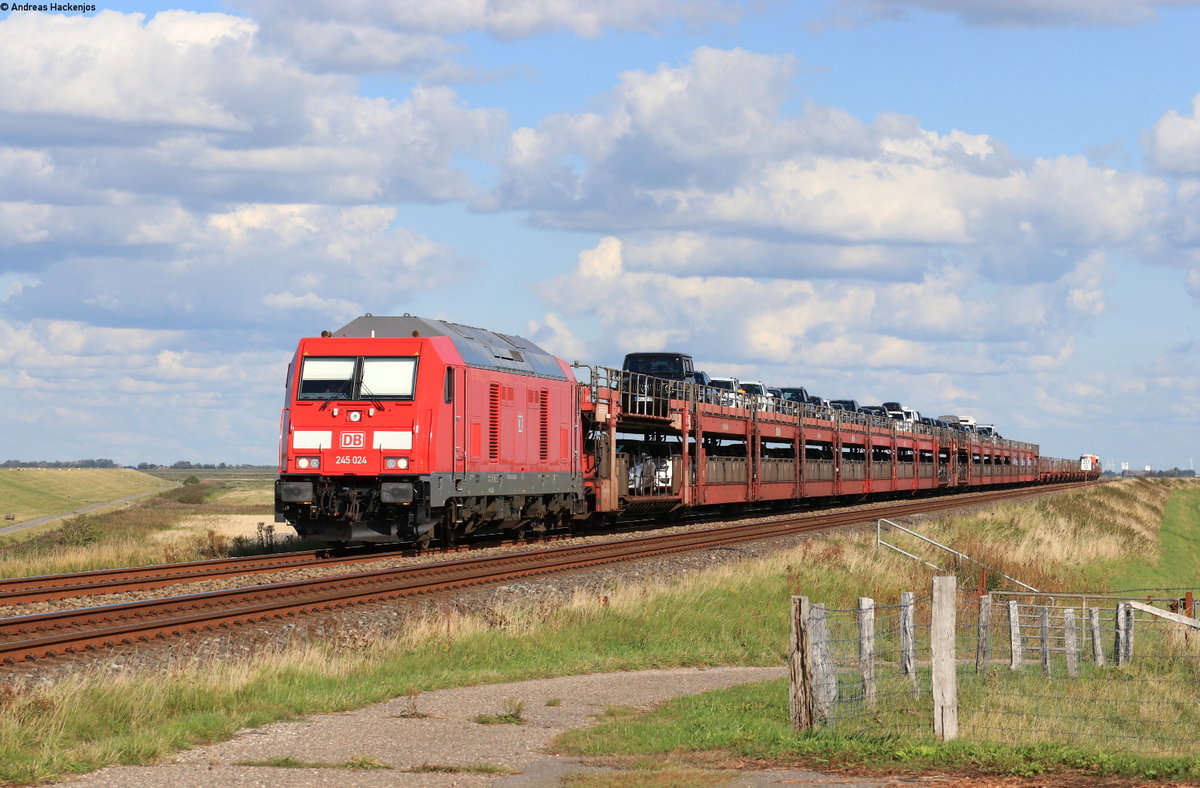 245 024 mit dem AS 1442 (Niebüll-Westerland(Sylt)) am Hindenburgdamm 2.9.20