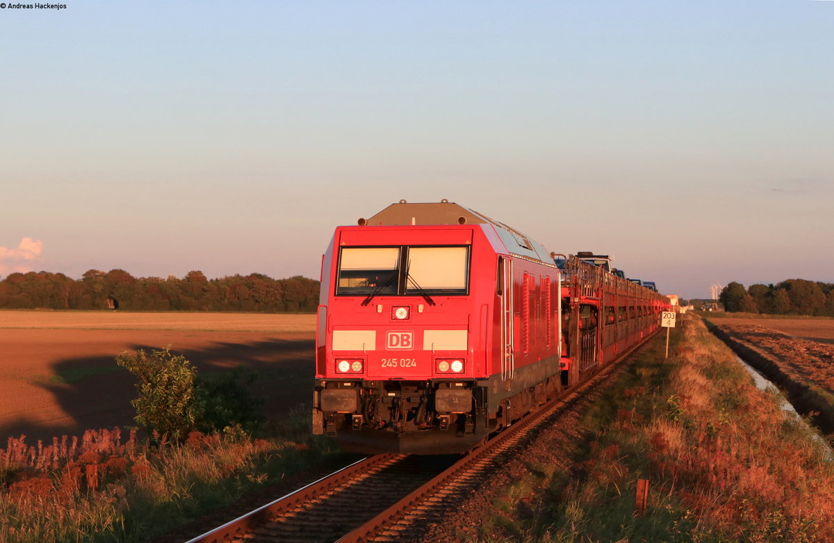 245 024 mit dem AS 1458 (Niebüll-Westerland(Sylt)) bei Lehnshallig 2.9.20