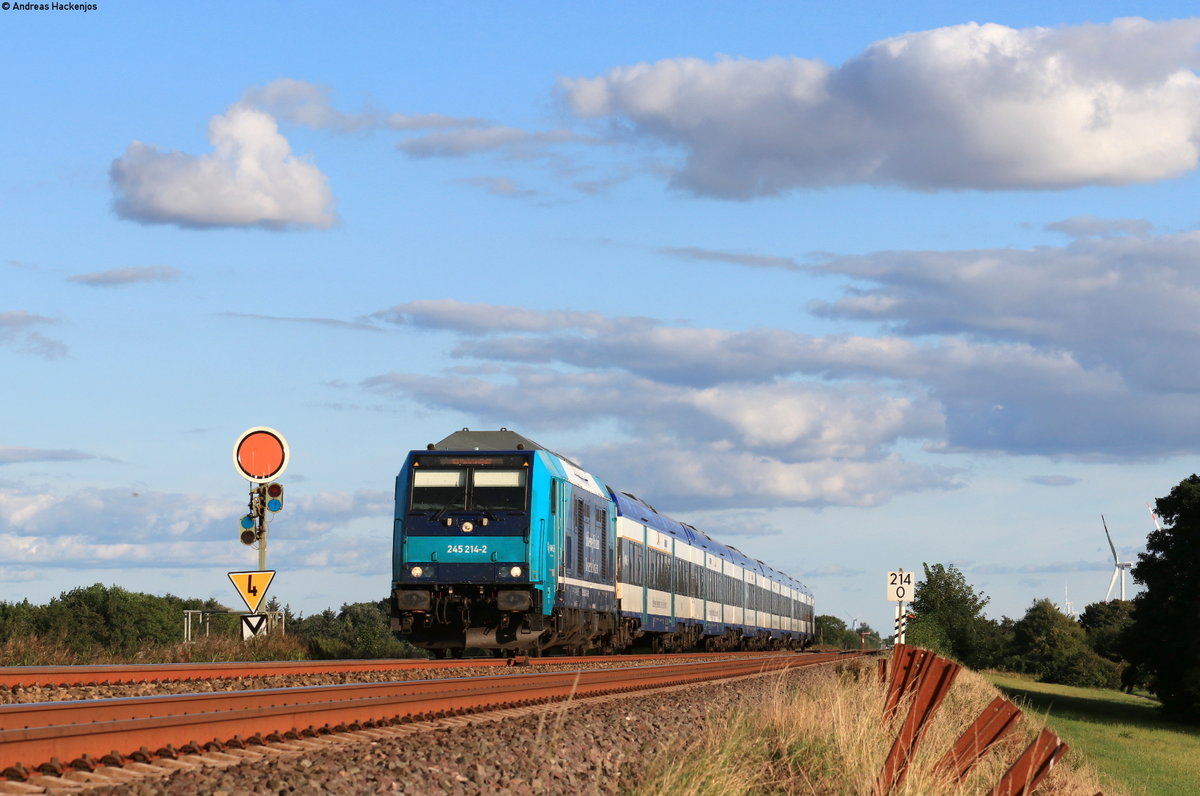 245 214-2 mit dem RE 11022 (Hamburg Altona-Westerland(Sylt)) bei Klanxbüll 1.9.20