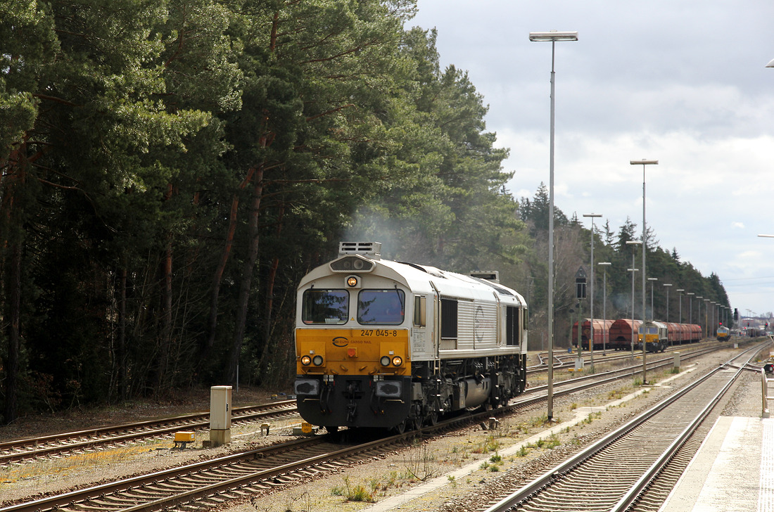 247 045 am 1. März 2017 im Bahnhof Kastl (Oberbayern).