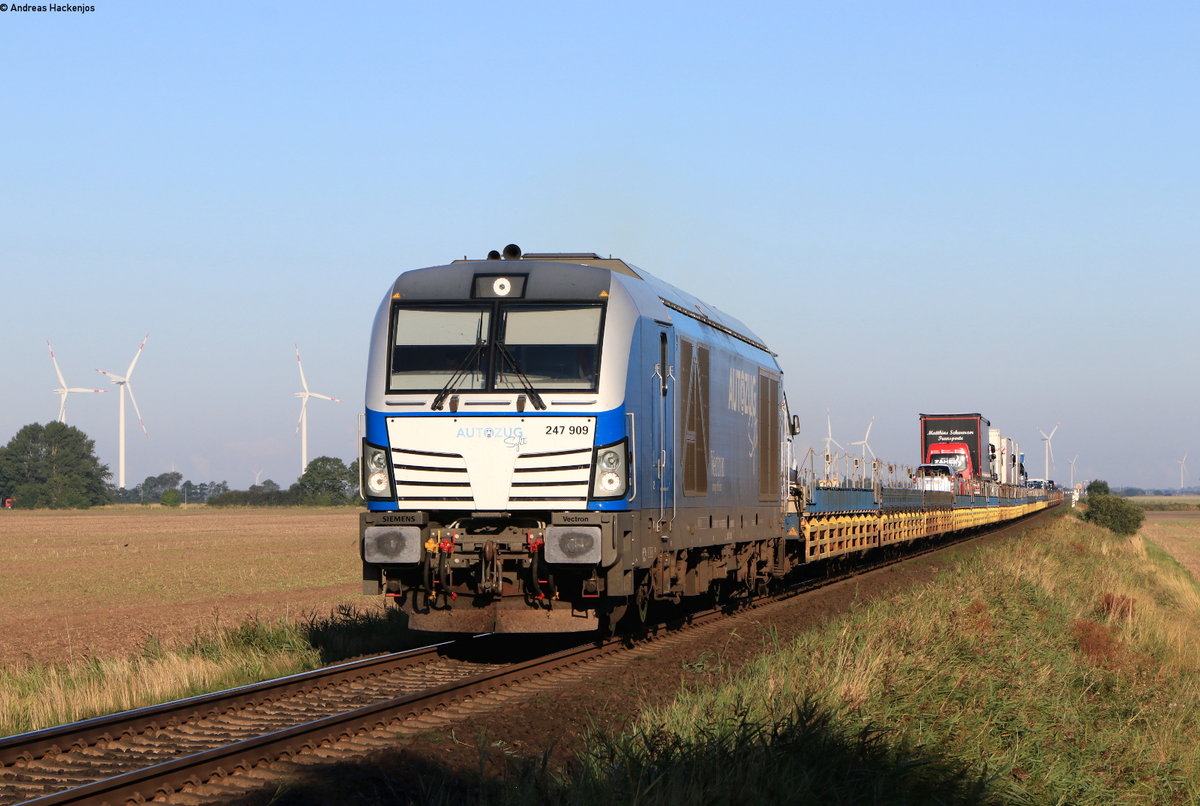 247 909-5  Anne  mit dem AZS28905 (Westerland(Sylt)-Niebüll) bei Lehnshallig 2.9.20