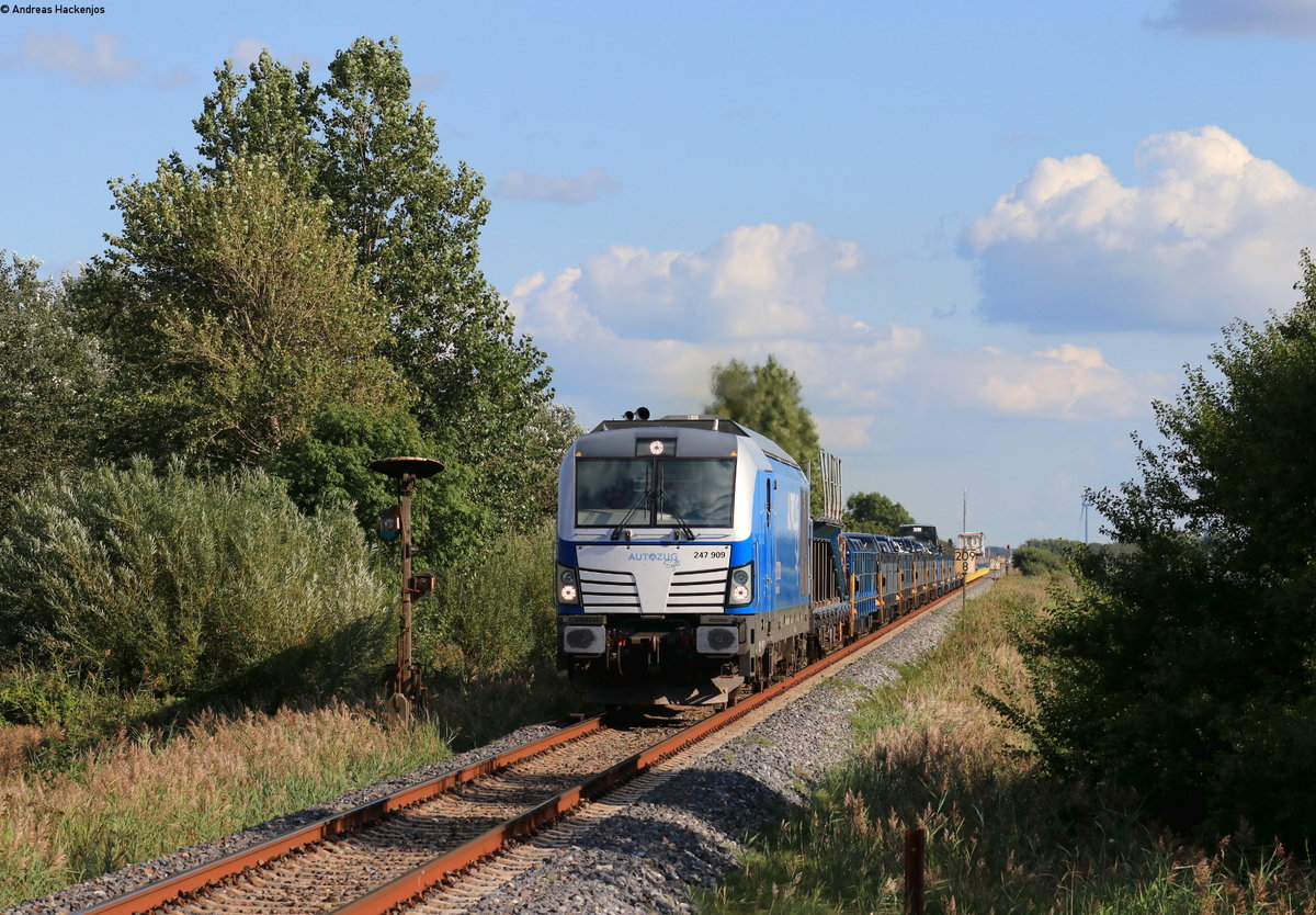 247 909-5  Anne  mit dem AZS28920 (Niebüll-Westerland(Sylt)) bei Klanxbüll 2.9.20