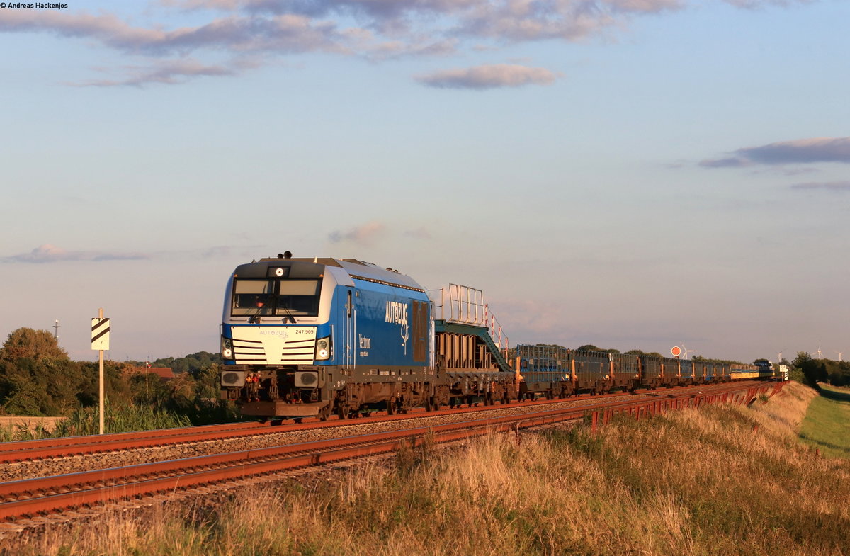 247 909-5  Anne  mit dem AZS28924 (Niebüll-Westerland(Sylt)) bei Klanxbüll 2.9.20