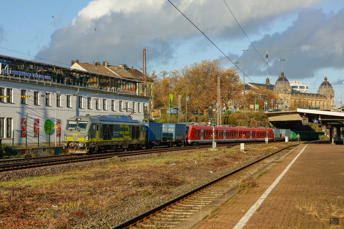 248 039 ERC.D mit Überführung in Wuppertal, November 2023.