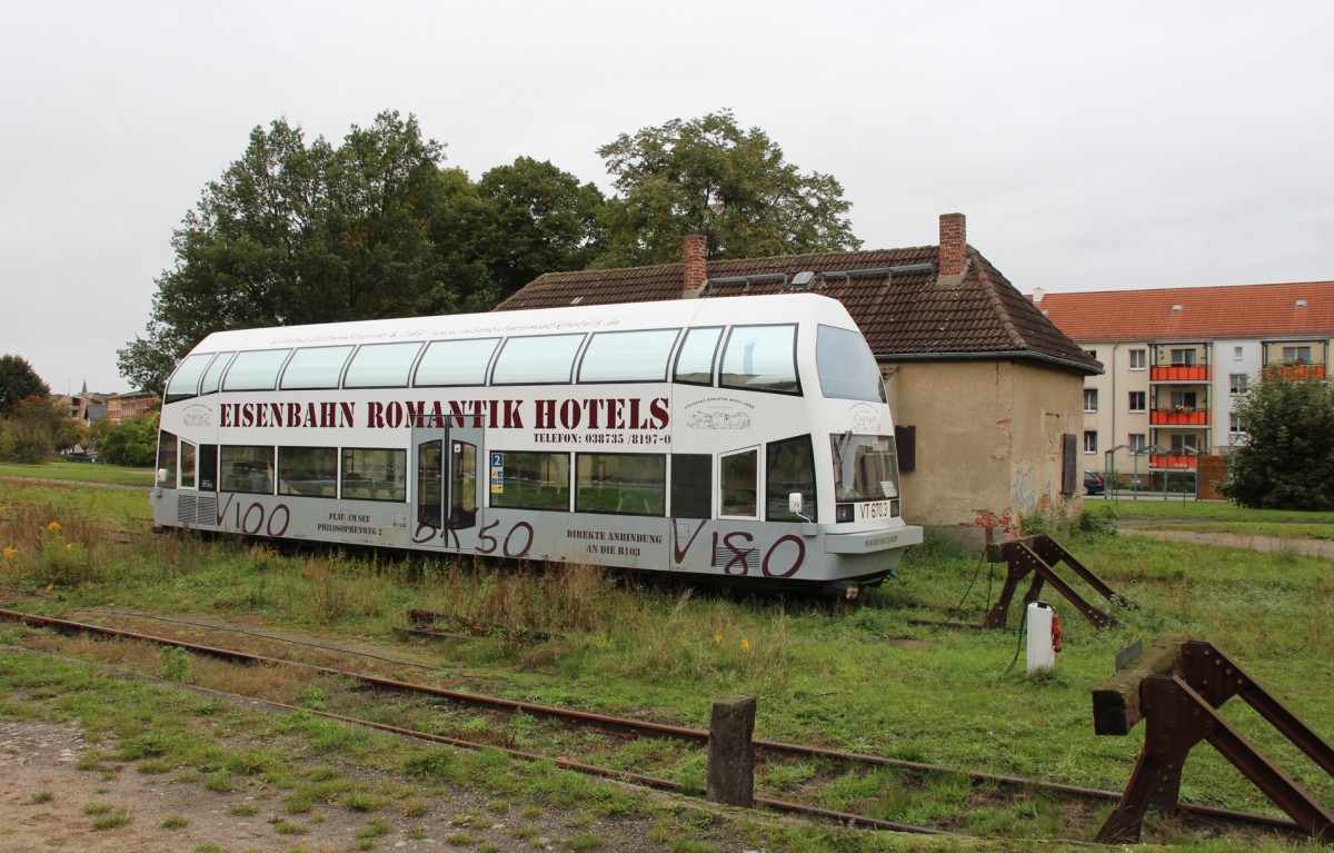 24.9.2013 Pritzwalk. VT 670  Eisenbahn Romantik Hotels  wartet auf seinen Einsatz auf der Strecke nach Neustadt/Dosse.