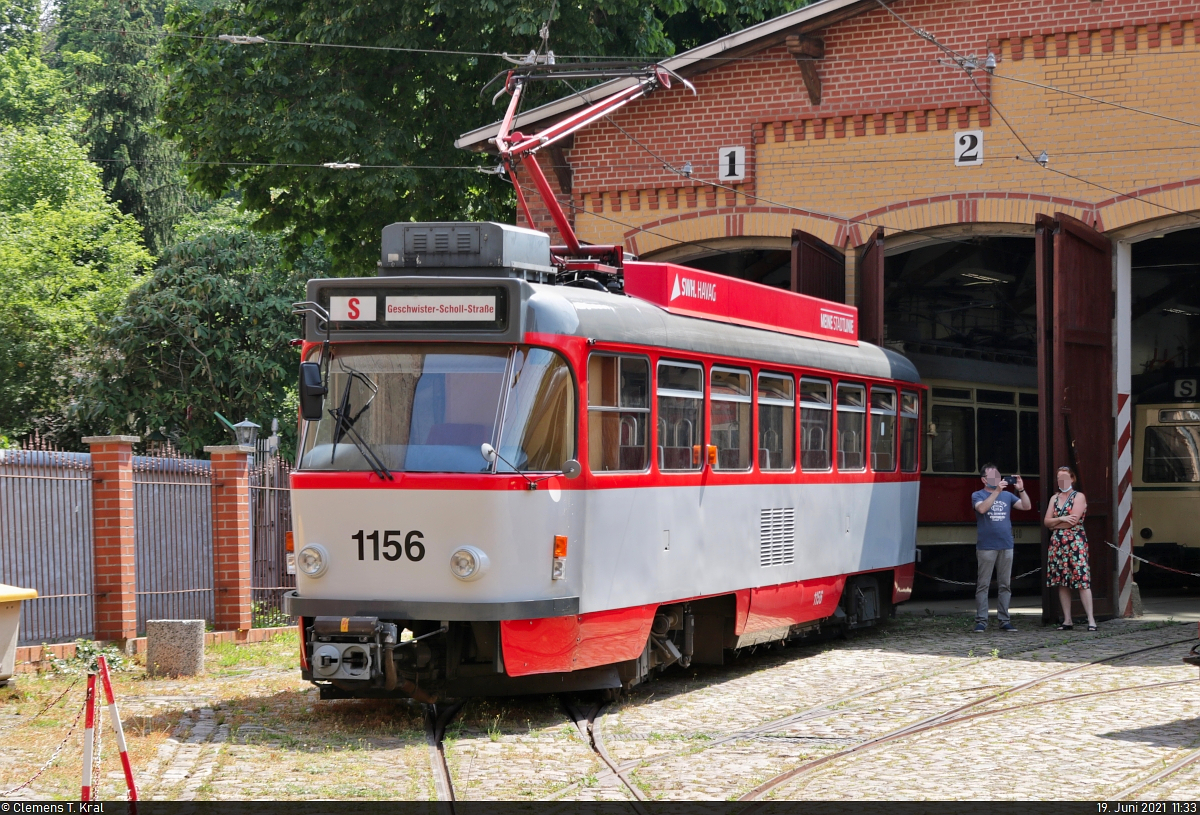 25 Jahre Historisches Straßenbahndepot Halle (Saale)

Tatra T4D-C, Wagen 1156, begrüßt die Besucher im Straßenbahnmuseum an der Seebener Straße.

🧰 Hallesche Straßenbahnfreunde e.V.
🕓 19.6.2021 | 11:33 Uhr