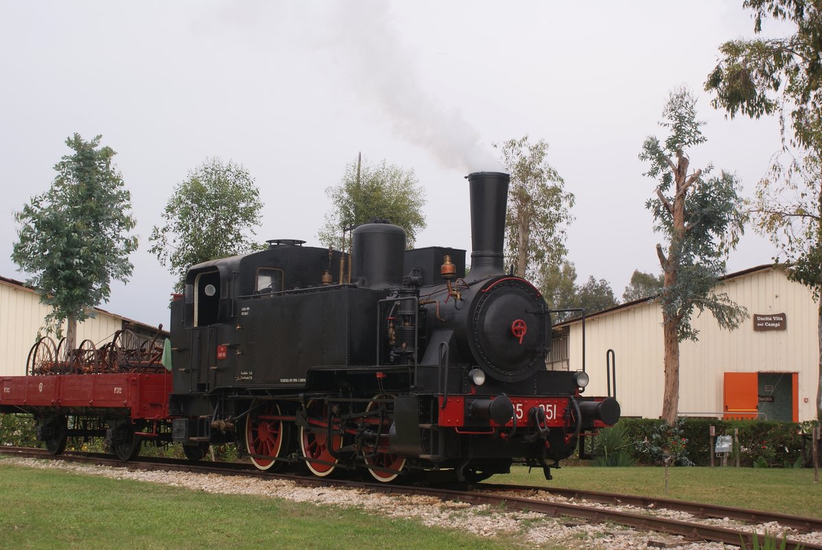 25 sept 2011, 835.051, this locomotive is exposed into the park of Piana delle Orme ( Latina ). This locomotive stand on a track but the wheels don't touch the track. You can put a coin inside a machine, the wheels moves and smoke comes out of the fireplace for a few minutes !