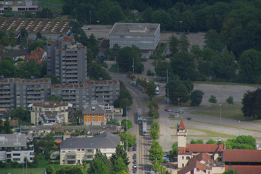 25.08.2013, Zrich, Uetlibergstrasse, 25.08.2013, zwei gegenberfahrende Wagen der Linie 13.