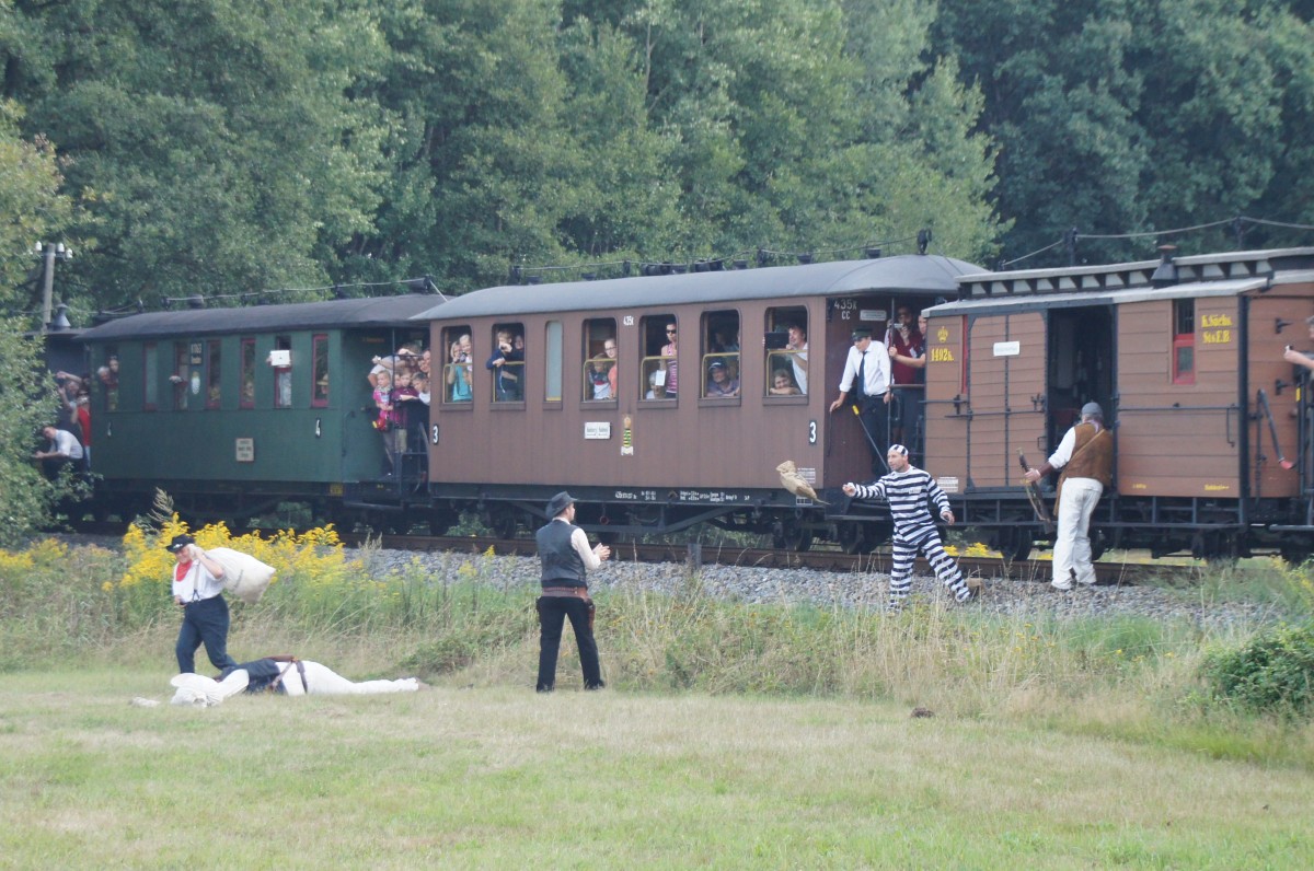 25.08.2015, Zugüberfall, Traditionsbahn Radebeul