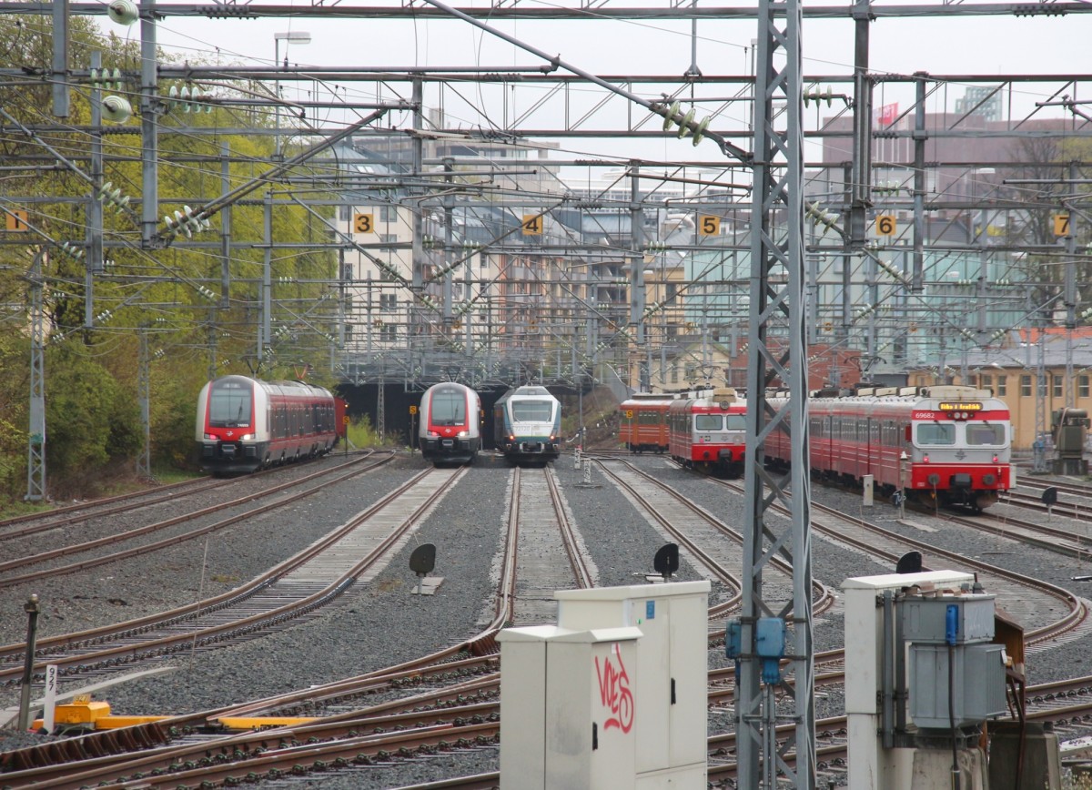 25.4.2015 Oslo, Abstellbahnhof im Osten der Stadt