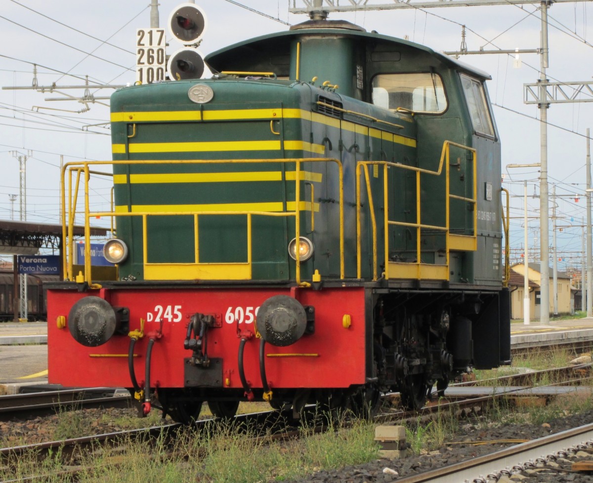 25.8.2014 8:05 FS D.245 6059 bei Rangierarbeiten in Verona Porta Nuova. 