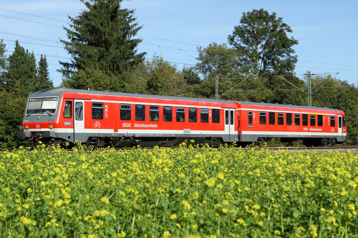 26 September 2018 bei Eglharting. Regio Südostbayernbahn (in einemWort) von Wasserbug am Inn nach München Ost.