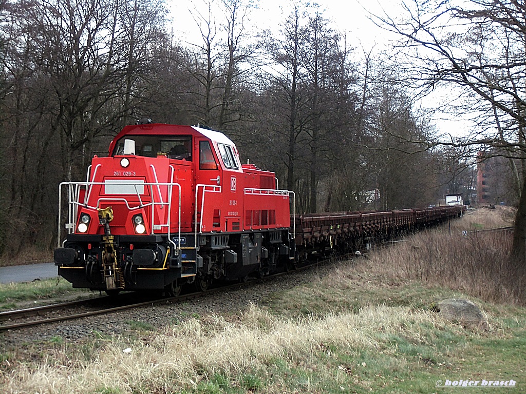 261 029-3 vor der abfahrt beim bhf glinde am 06.02.14