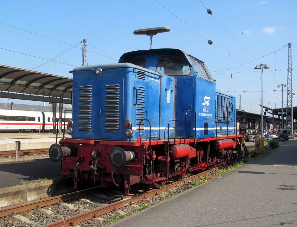 265 303-8 (V65-12) der SVG steht am 13. April 2014 im Bahnhof Bamberg abgestellt.