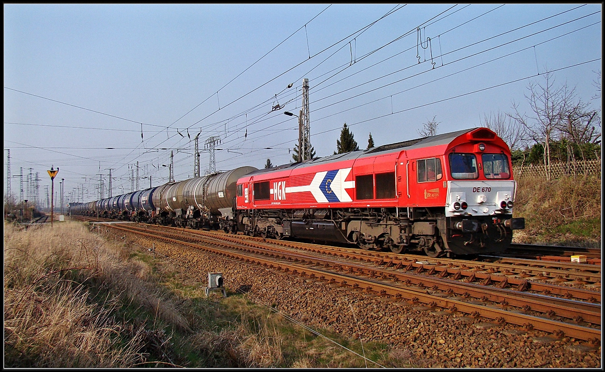 266 070-2  DE 670-HGK- Ölpendel nach Stendell -Stralsund Srg am 29.03.14