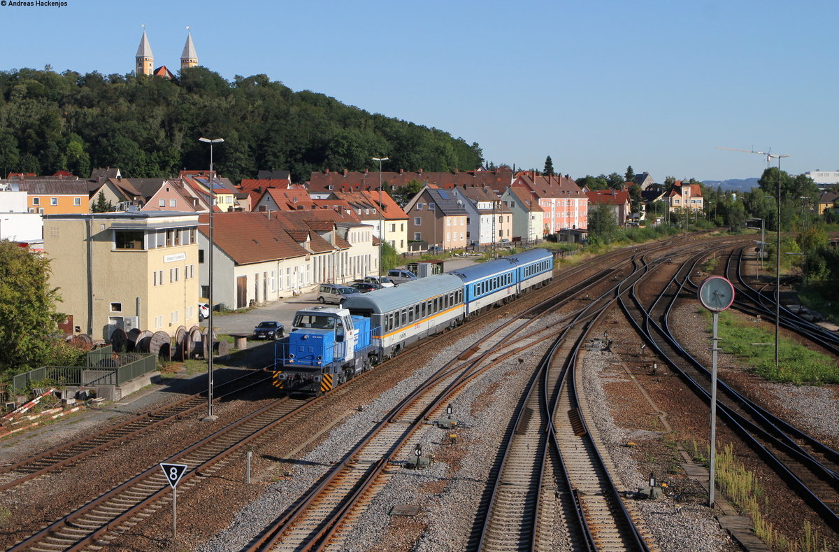 270 012-6 schiebt Schadenwagen in Richtung Bw, Schwandorf 4.9.19