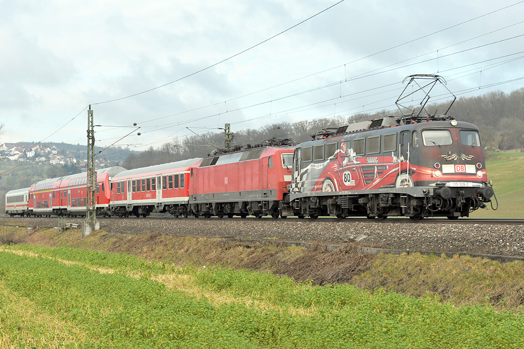 27.01.2018 Streckenabschnitt Uhingen 115 509-2 & 120 145-8 als PbZ 2461