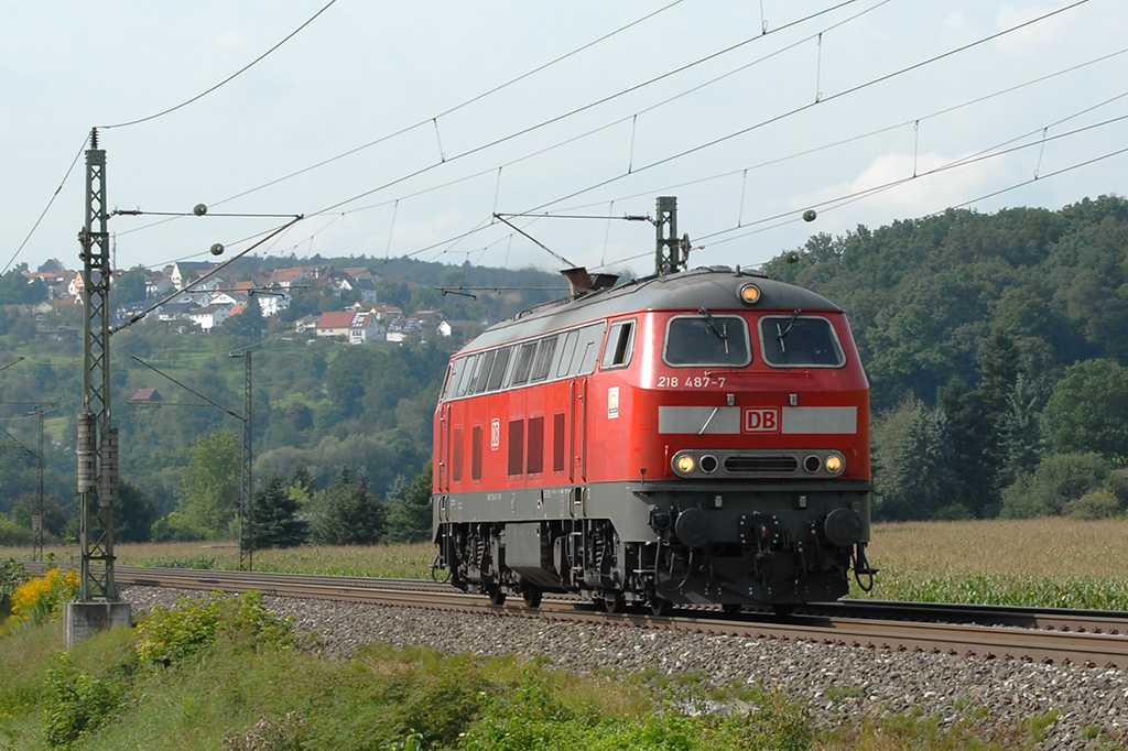 27.08.2017 Streckenabschnitt Uhingen 218 487-7 solo nach Ulm