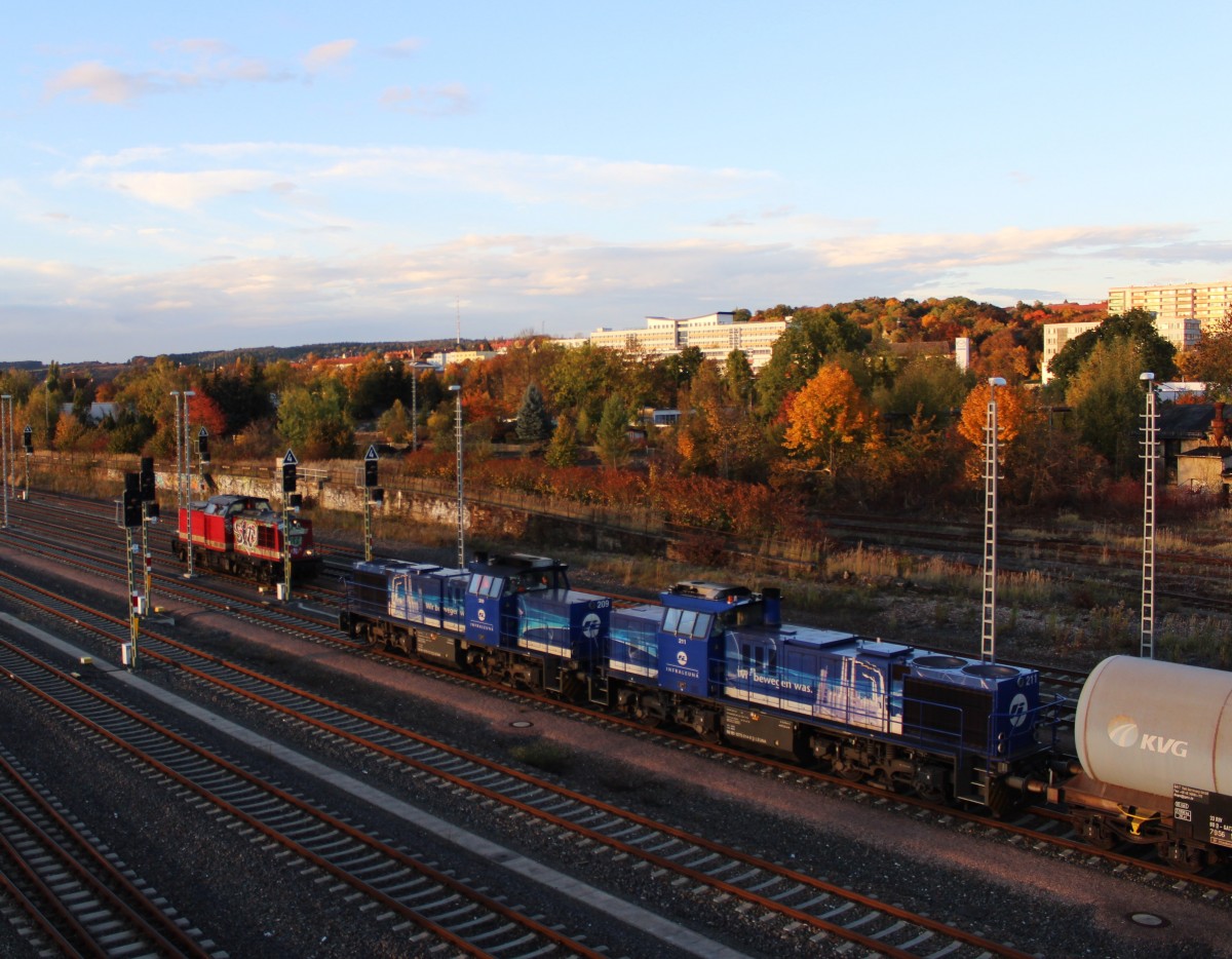 275 014 und 275 012 der infraleuna zusehen am 15.10.13 in Gera.