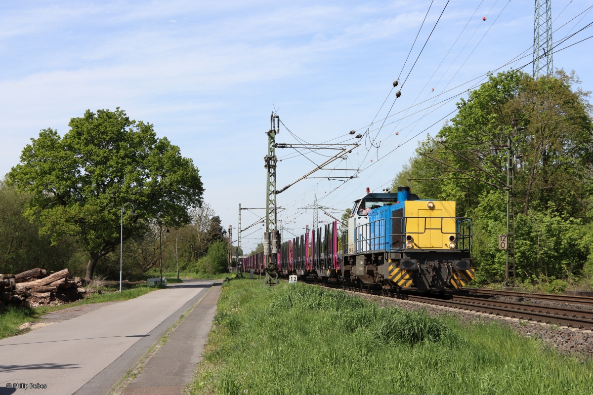275 715-5 (Captrain) mit einem Güterzug in Ratingen Lintorf, 4. Mai 2023