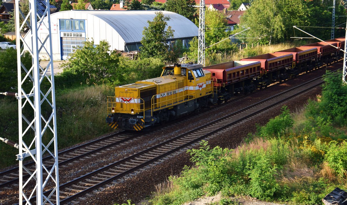 277 018-8 verlässt Senftenberg in Richtung Schwarzkolm am 04.07.2016.