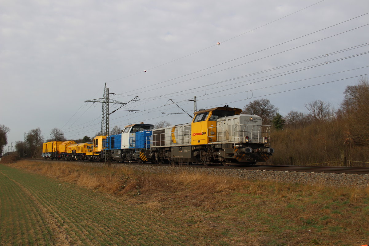 277 031 der Schweerbau mit Bauzug am 11.3.17 in Lintorf