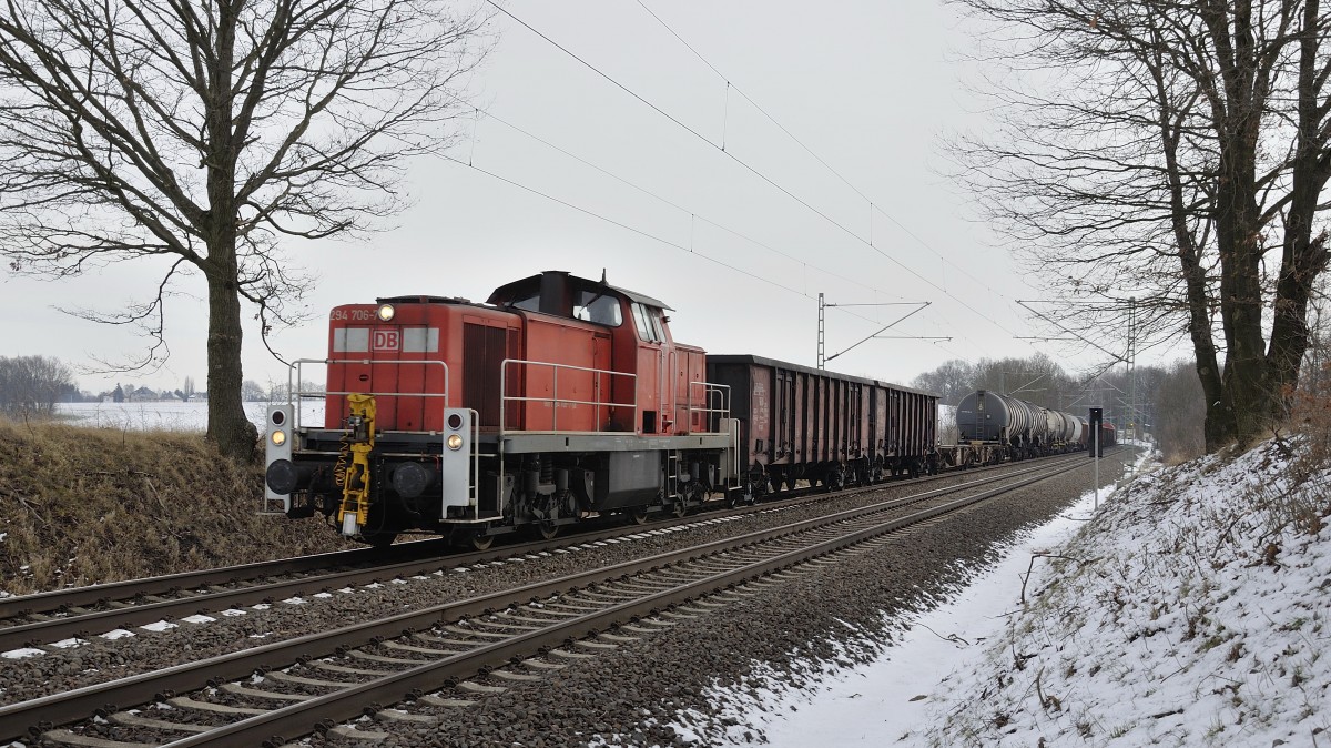 28.01.2014 294706-7 mit Mischer in Richtung Werdau.