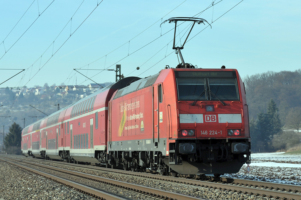 28.01.2017 Streckenabschnitt Uhingen 146 224-1