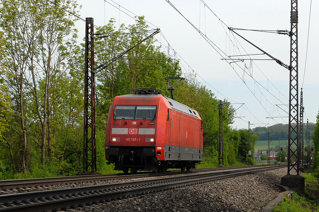 28.04.2018 Streckenabschnitt Uhingen 101 107-1 solo unterwegs
