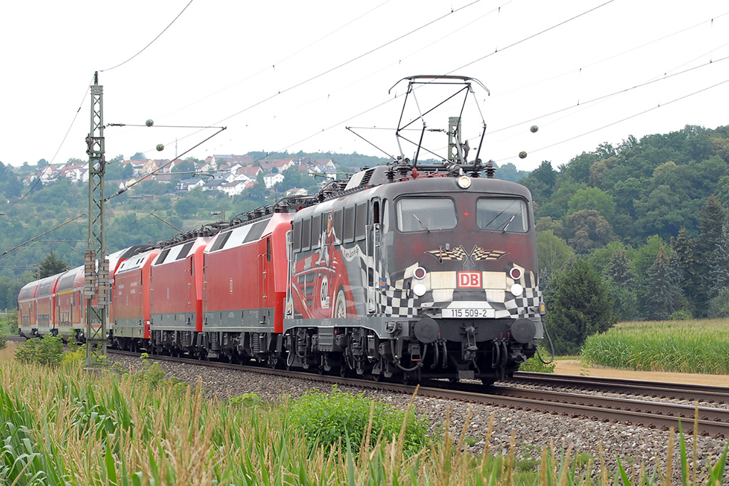 28.07.2018 Streckenabschnitt Uhingen 115 509-2, 120 102-9, 120 149-0 & 101 015-6 als Pbz 2461