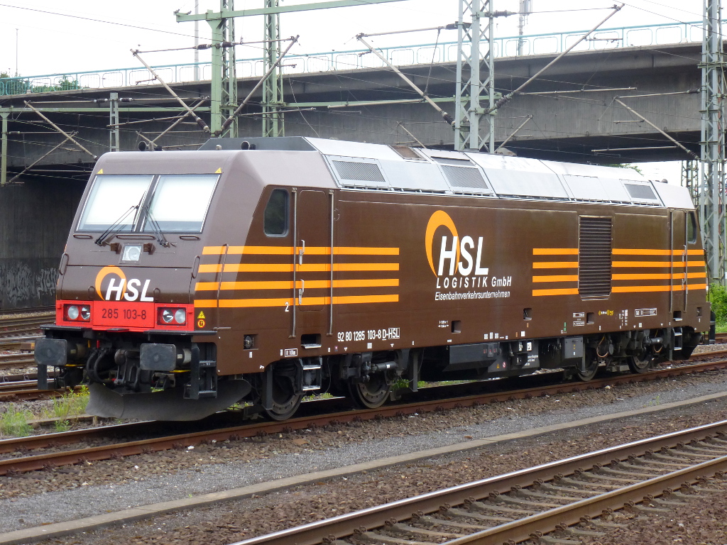 285 103-8 von HSL-Logistik am Hamburg-Harburger Bf. 28.06.2014