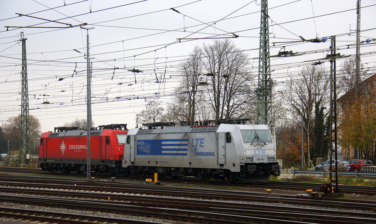 286 940 von LTE  steht  abgestellt in Aachen-West. 
Aufgenommen vom Bahnsteig in Aachen-West.
Am Kalten Nachmittag vom 6.12.2017.
