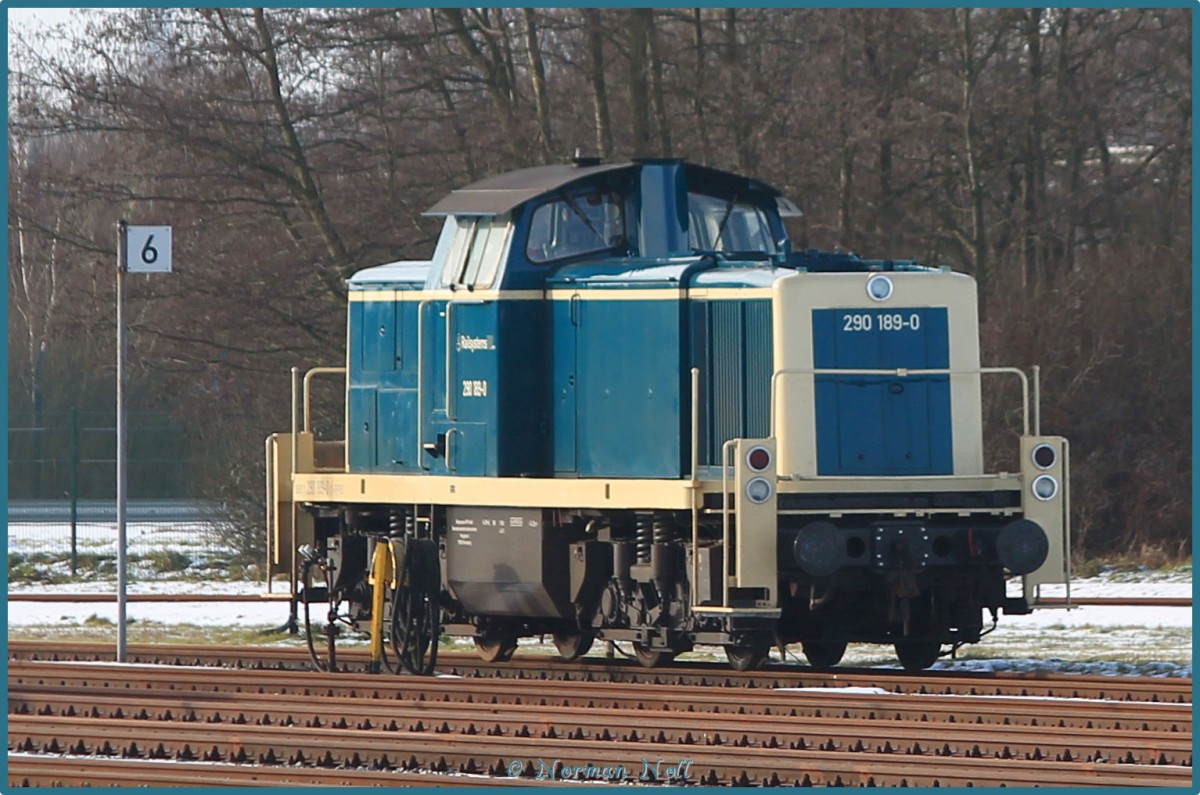 290 189-0 der Railsystem Abgestellt auf den Gleisen der Tankfarm in Wilhelmshaven. 25/01/2015